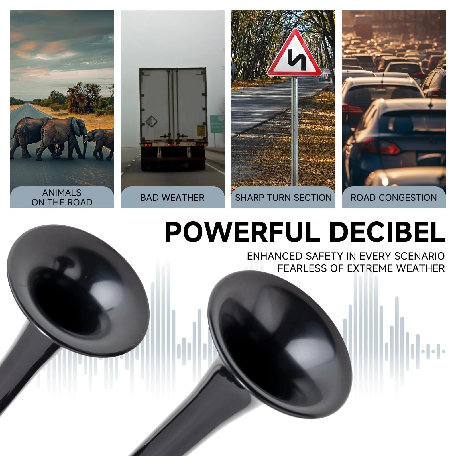 12V Electric Dual Loud Truck and Train Horns for Car and Motorcycle - Image 3