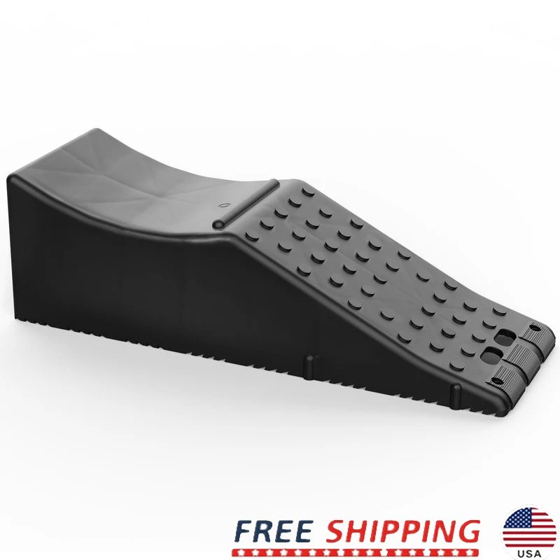 Portable Durable Plastic Car Ramp with Tandem Wheels Supports Up to 20,000 lbs Safety Design