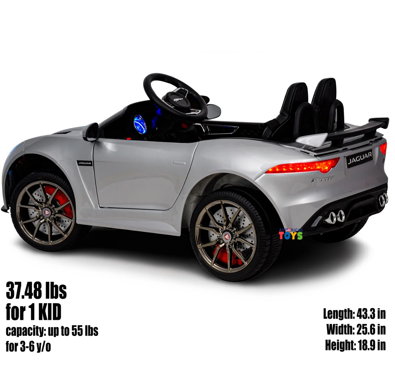 Kids Licensed Jaguar Ride-On Car with R/C and MP3 Player in Multiple Colors - Image 5