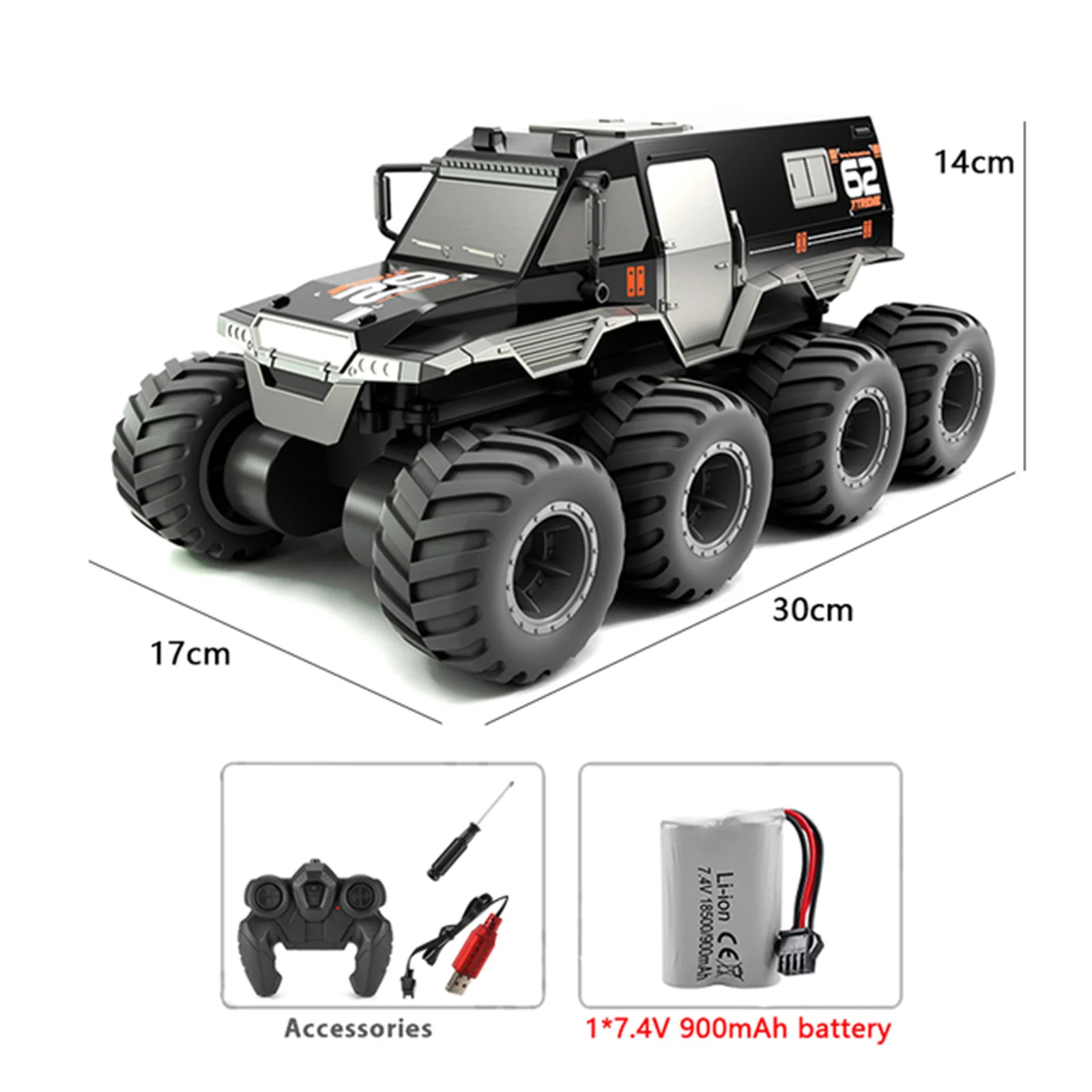 Waterproof 8-Wheel 2.4G Remote Control Armored Car M6B8 - Image 11