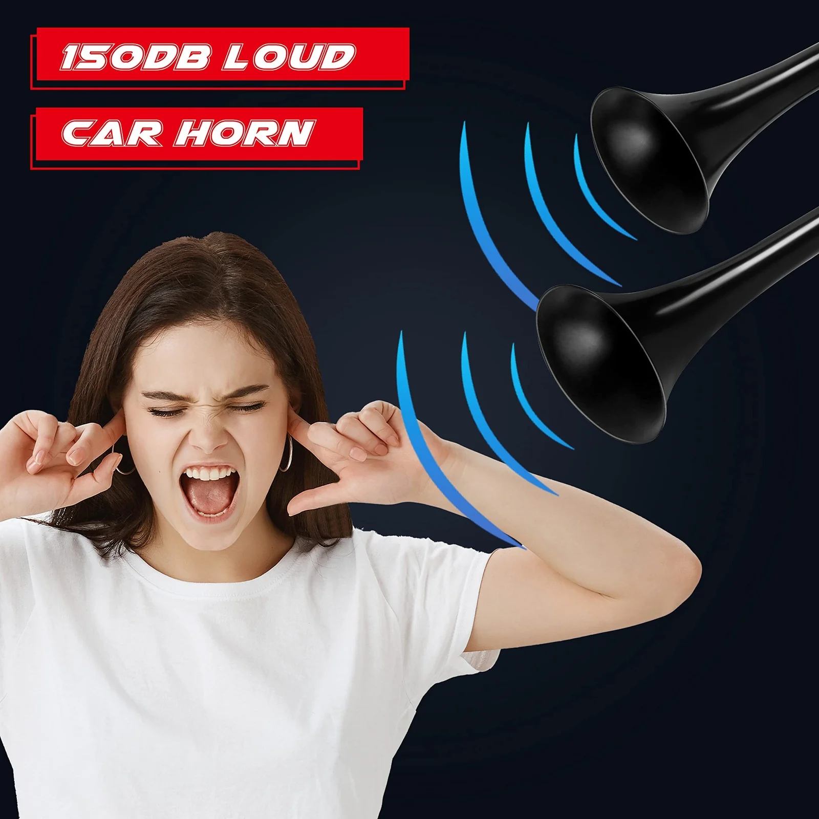 Air Horn Kit for Trucks, Cars, Boats – 150dB Super Loud Train Horns with 12V Compressor - Image 4