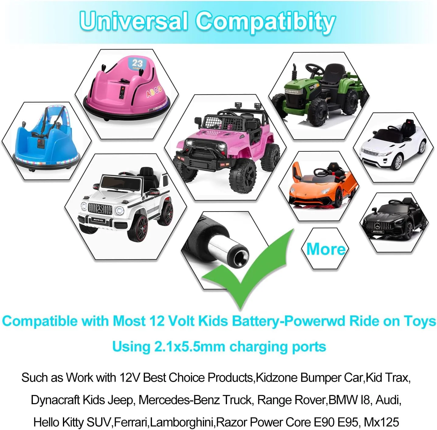 Cargador 12V Universal para Autos Eléctricos de Niños - Image 5