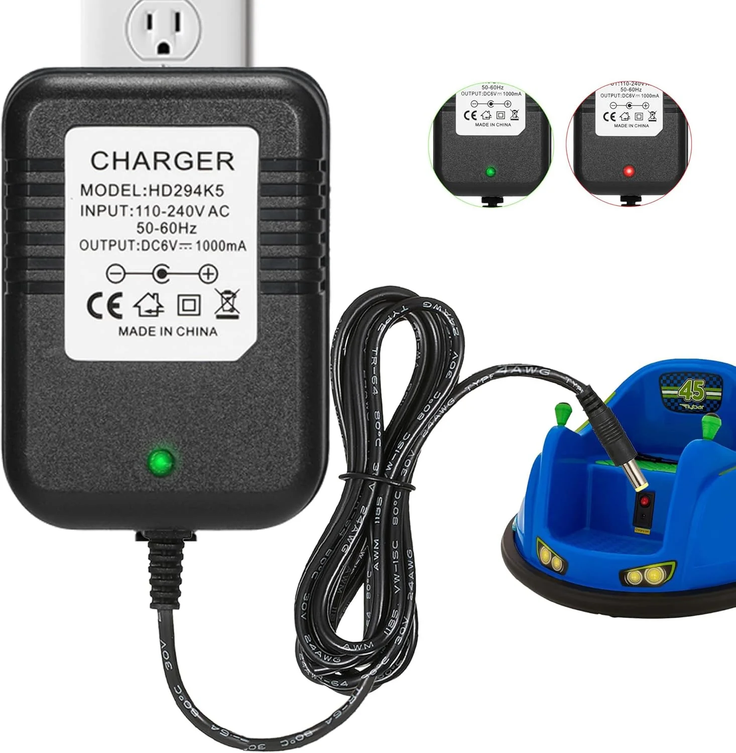 6 Volt Battery Charger for Flybar and Kidzone Ride-On Vehicles - Image 8