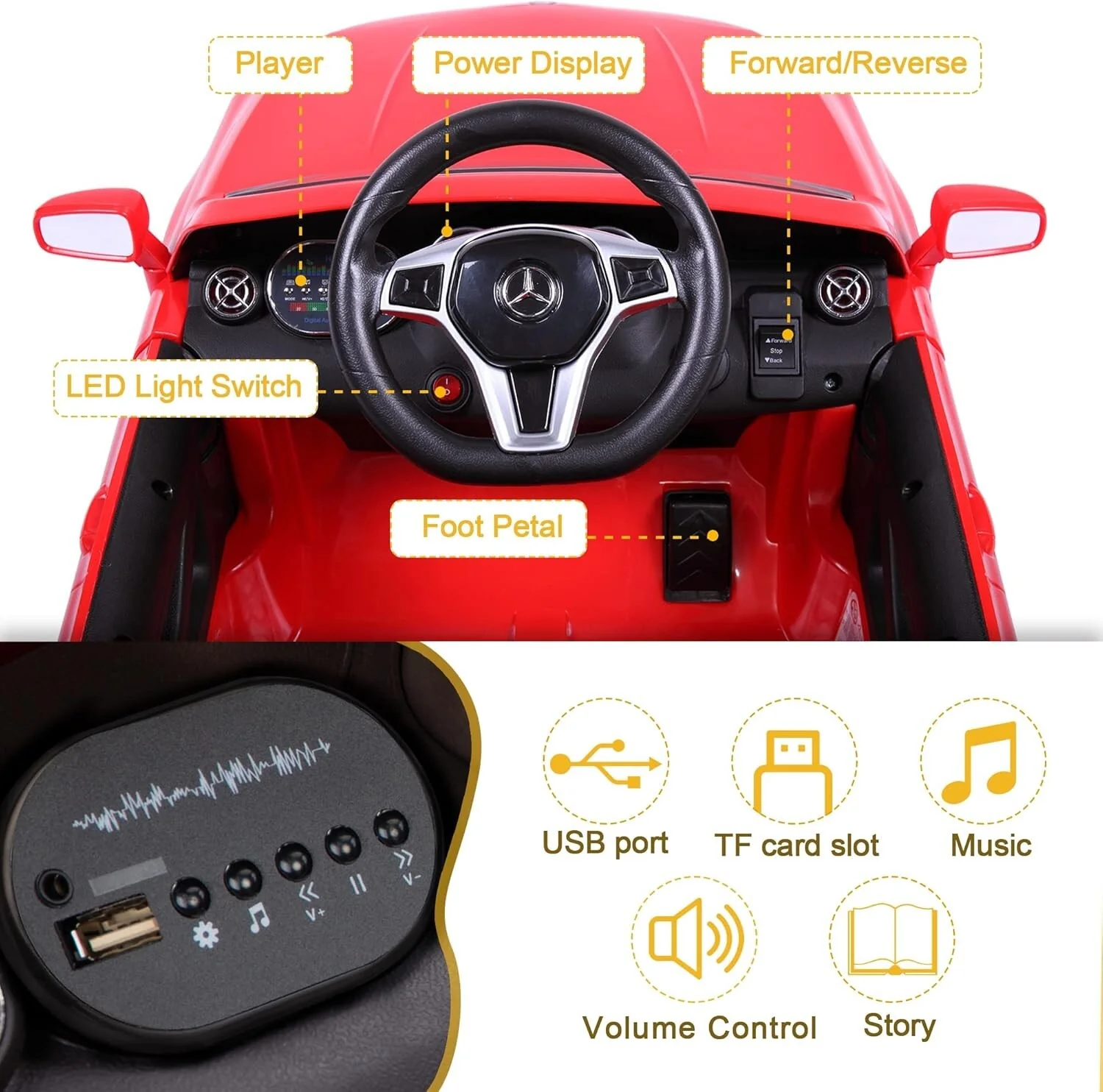 Carrito eléctrico para niños con control remoto y diseño elegante - Image 6