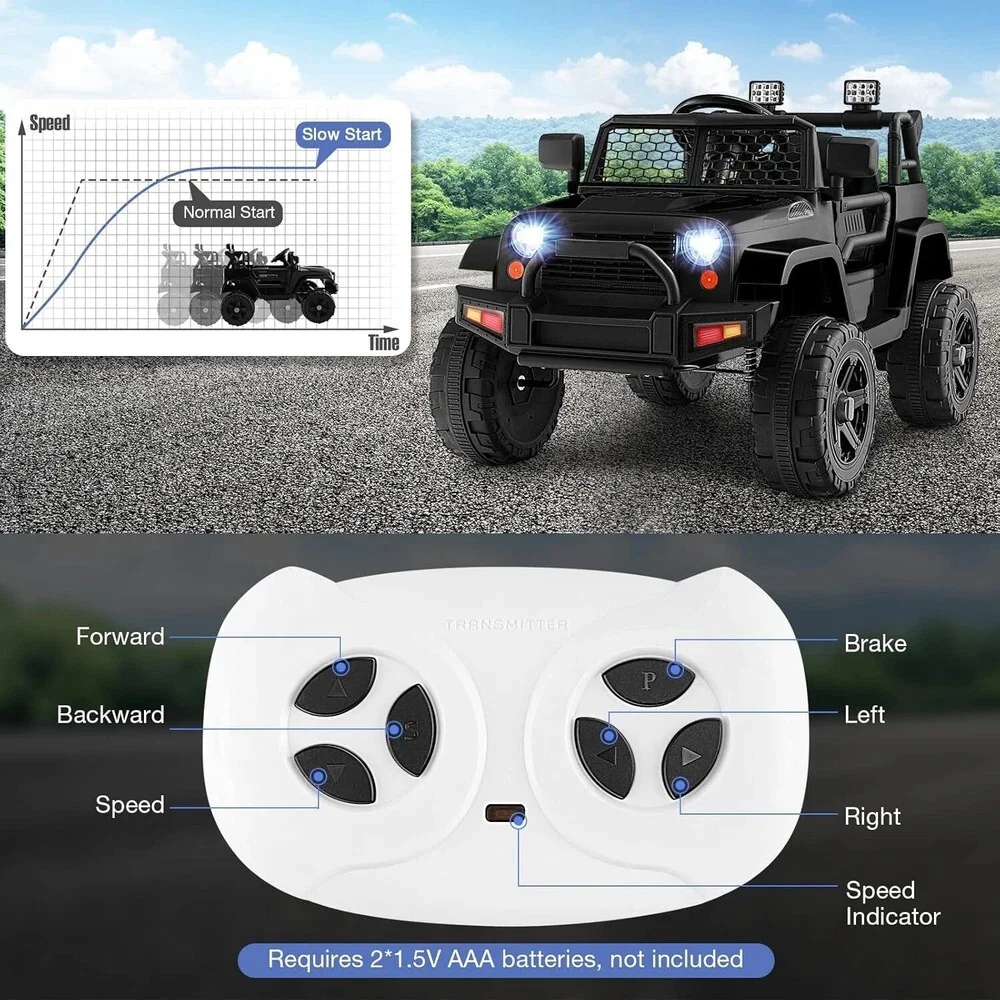 Carrito eléctrico de juguete para niños con control remoto todo terreno resistente - Image 6
