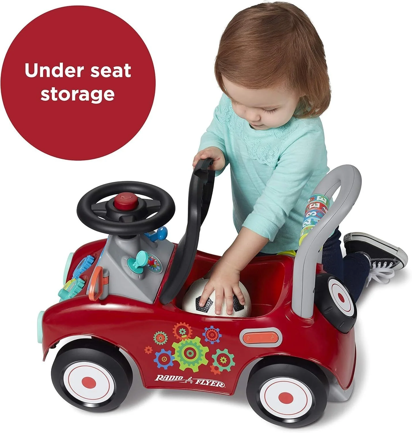 Carrito de empuje para niños con bocina, música y espacio de almacenamiento - Image 5