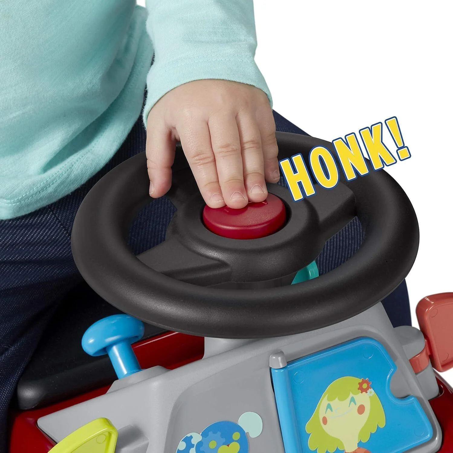 Carrito de empuje para niños con bocina, música y espacio de almacenamiento - Image 6