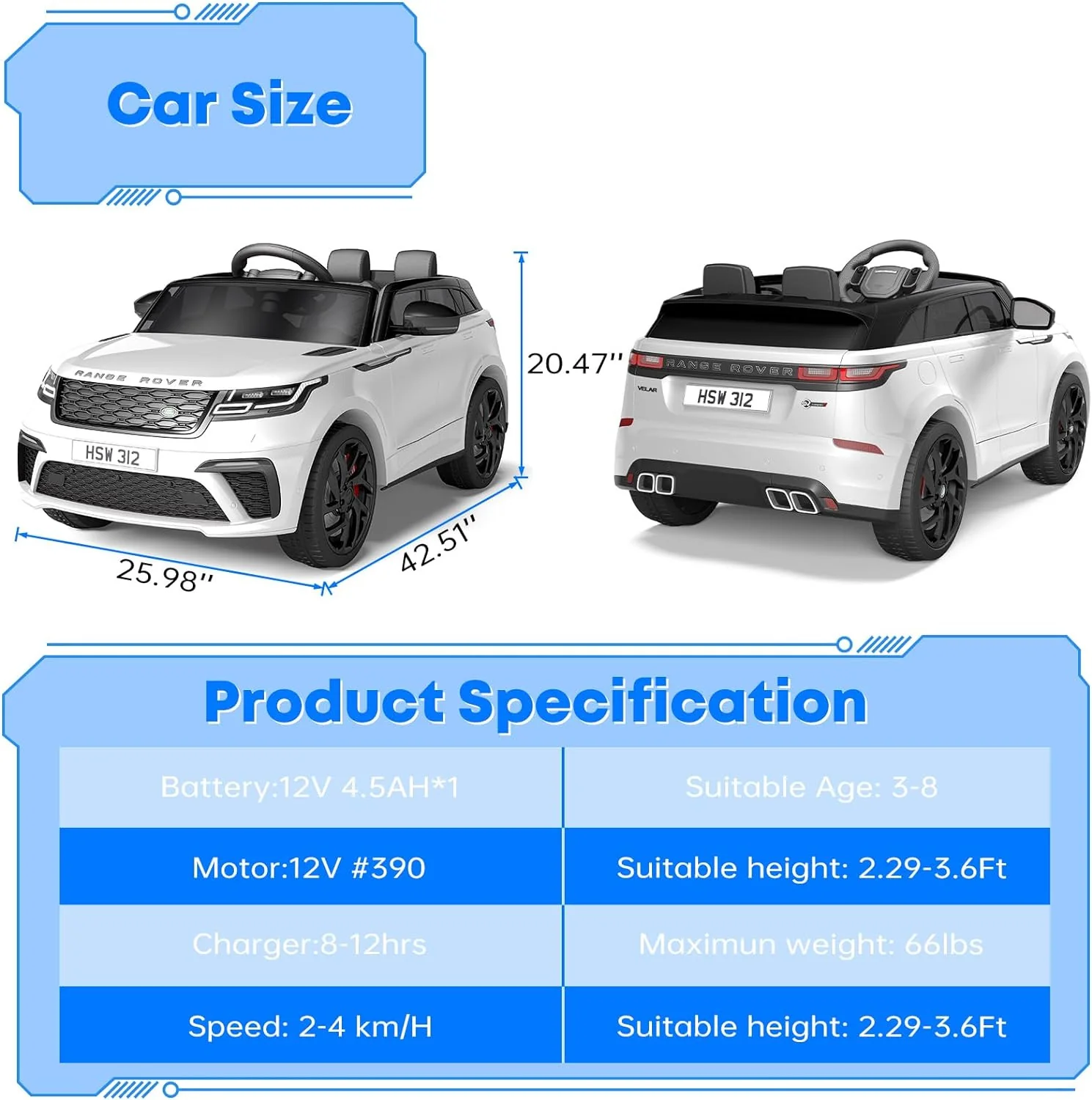 Carro eléctrico para niñas con batería recargable, control remoto, música y luces - Image 5