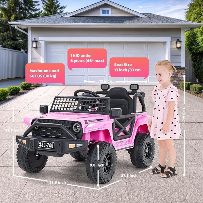 Coche eléctrico para niños de 2 a 4 años con control remoto para conducir y jugar - Image 9