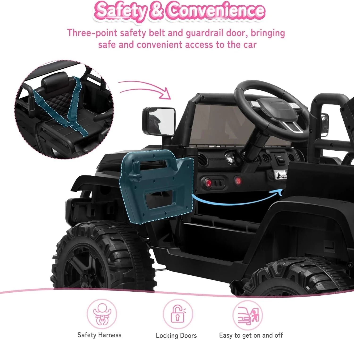 Electric Ride-On Car for Kids Ages 3-5 with Lights for Riding and Playing - Image 3