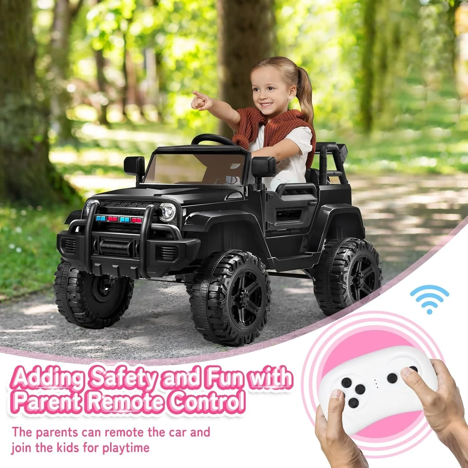 Electric Ride-On Car for Kids Ages 3-5 with Lights for Riding and Playing - Image 6