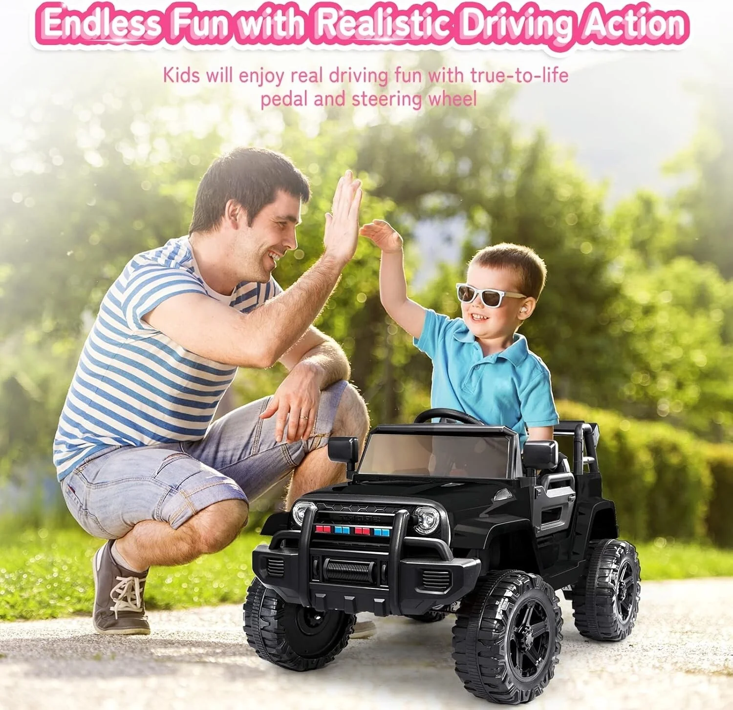 Electric Ride-On Car for Kids Ages 3-5 with Lights for Riding and Playing - Image 5