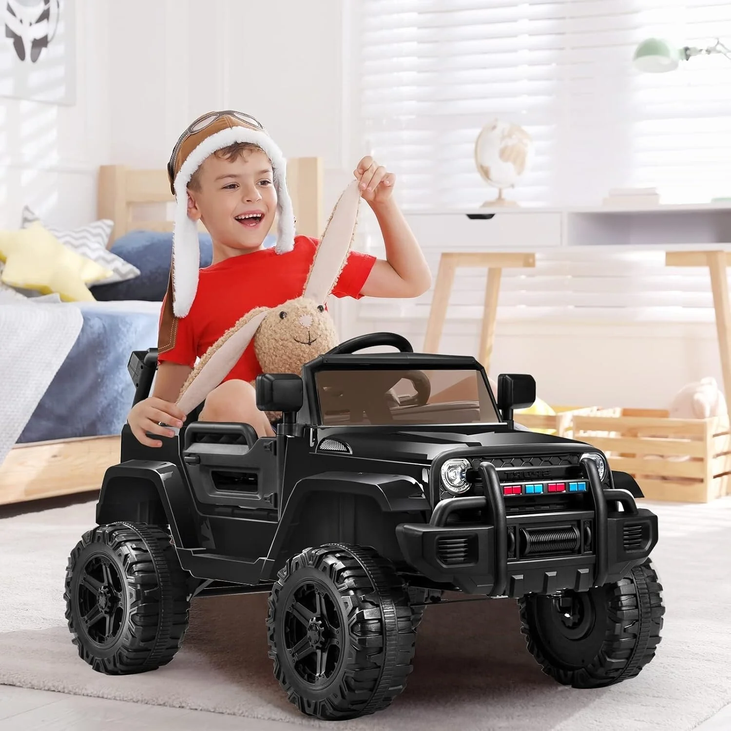 Electric Ride-On Car for Kids Ages 3-5 with Lights for Riding and Playing - Image 9