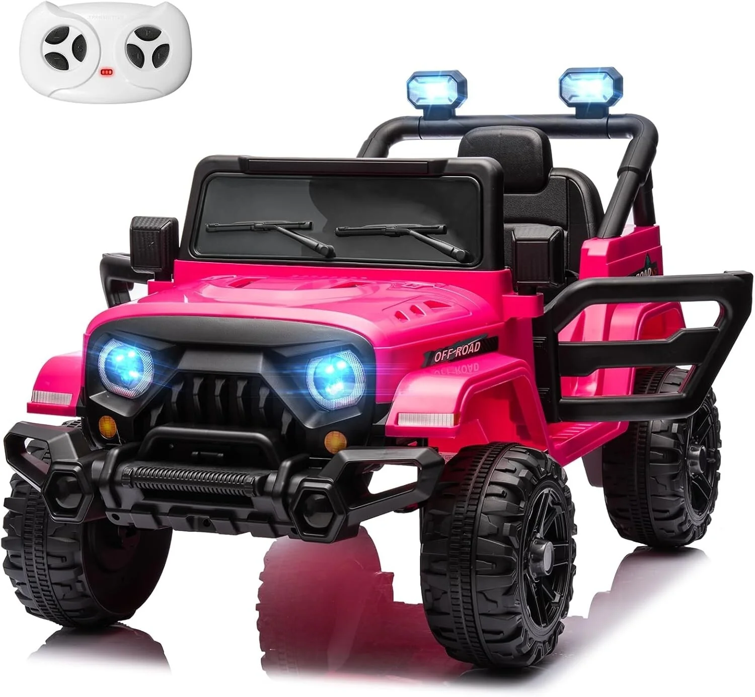 Coche eléctrico para niños de 3 a 5 años con luces para montar y conducir