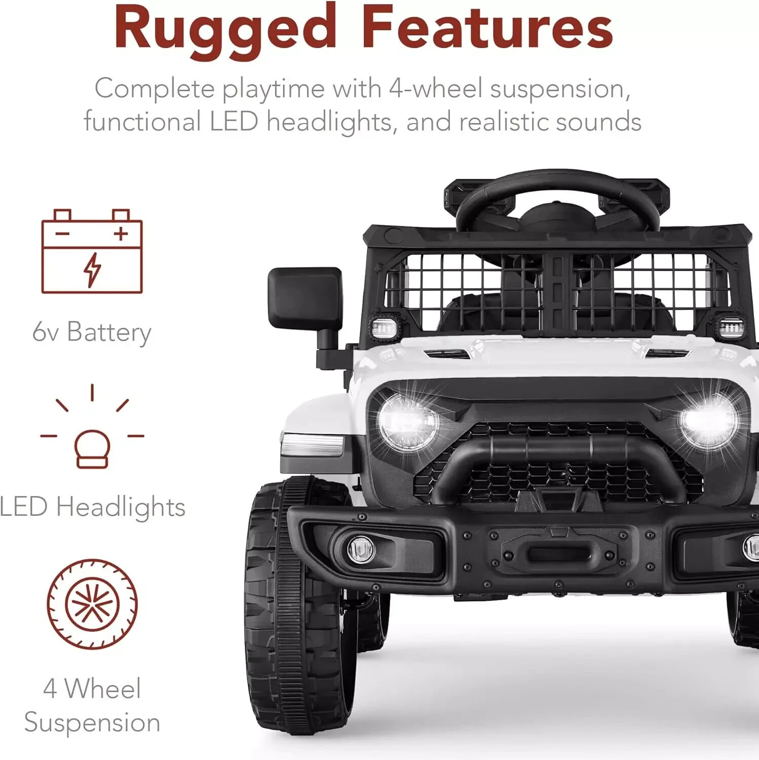Coche Eléctrico Para Niños De 3 a 5 Años Con Luces Para Montar y Conducir - Image 24