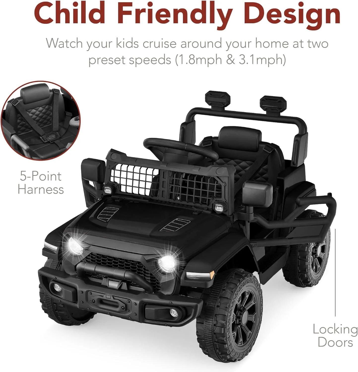 Coche Eléctrico Infantil con Luces para Niños de 3 a 5 Años para Montar y Conducir - Image 5