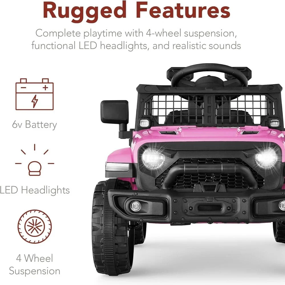Carro eléctrico para niños de 3 a 5 años con luces para montar y manejar - Image 4