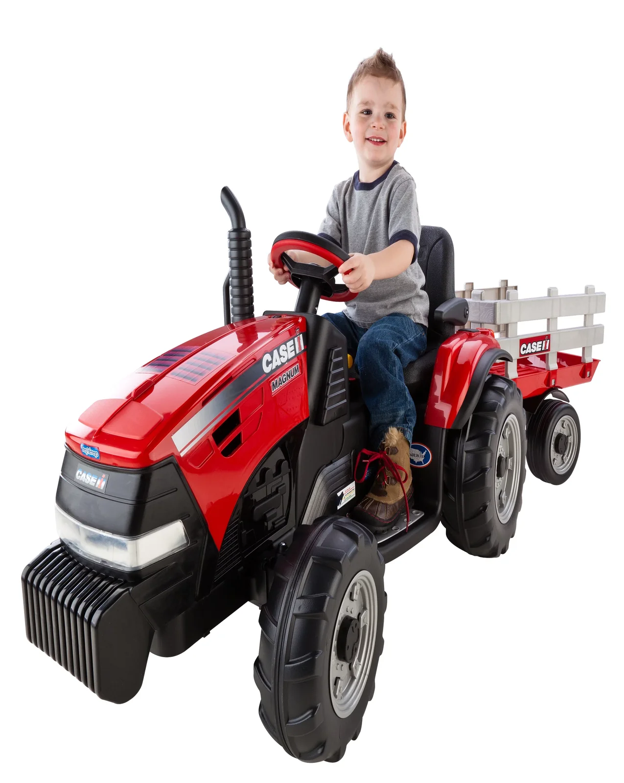 Case IH Magnum Tractor and Trailer 12-Volt Battery-Powered Ride-On - Brand New Model - Image 9