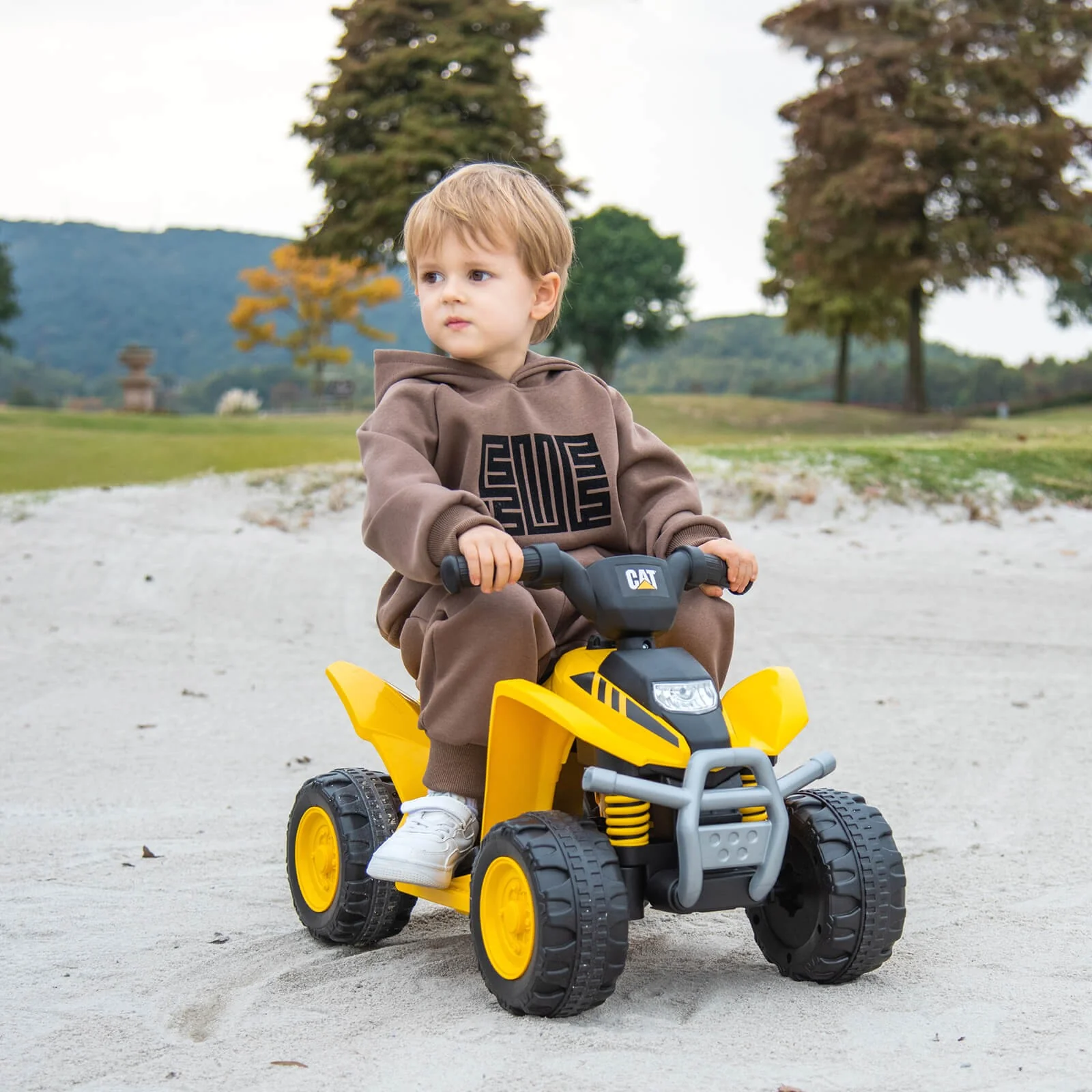 Licensed Kids Ride-On ATV with Horn, Sound, LED Headlight, and Foot Pedal - Image 4