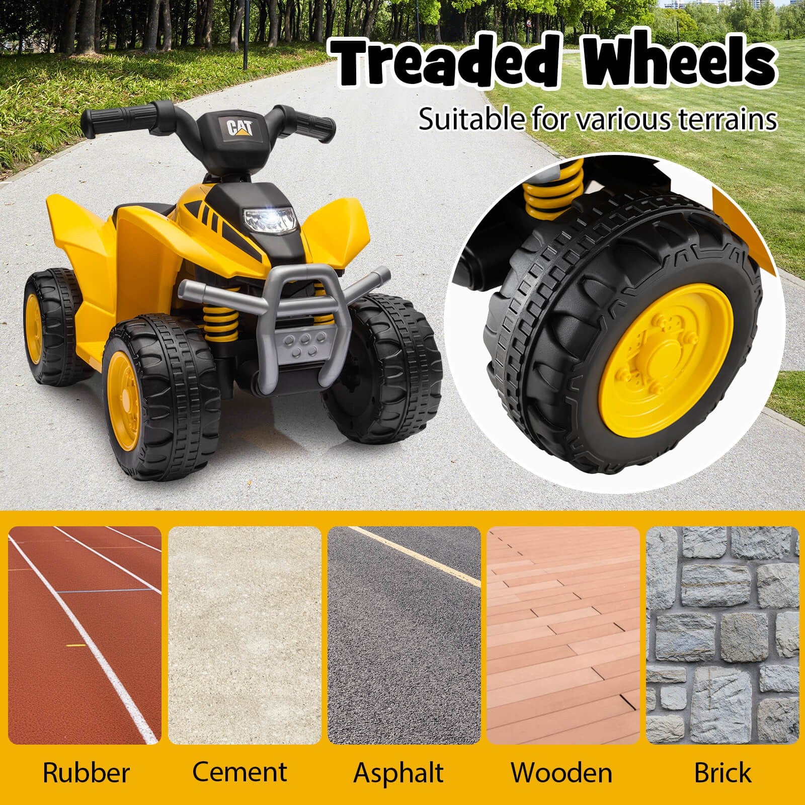 Licensed Kids Ride-On ATV with Horn, Sound, LED Headlight, and Foot Pedal - Image 7