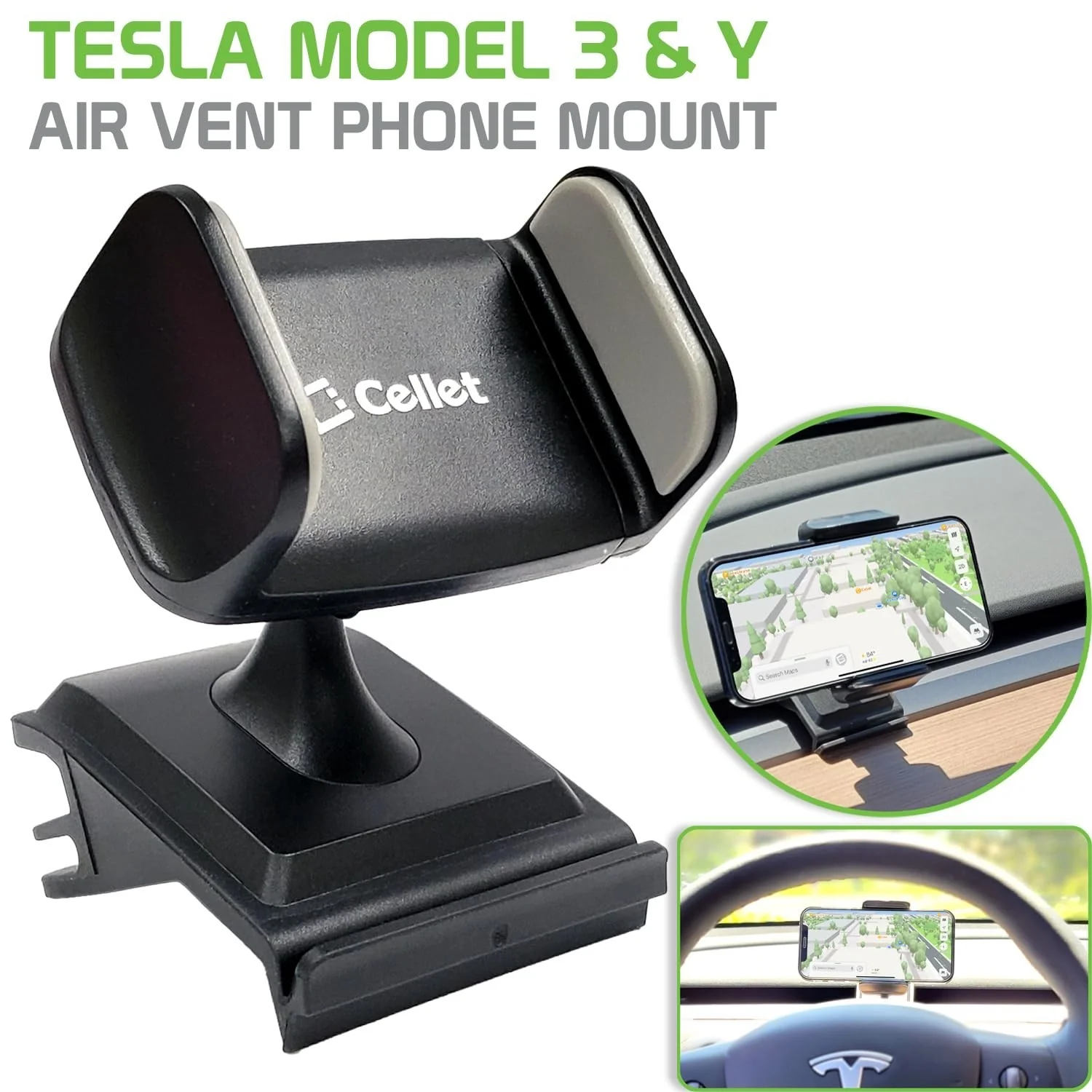 Car Air Vent Phone Mount Compatible with Tesla Model Y and Model 3 - Image 2