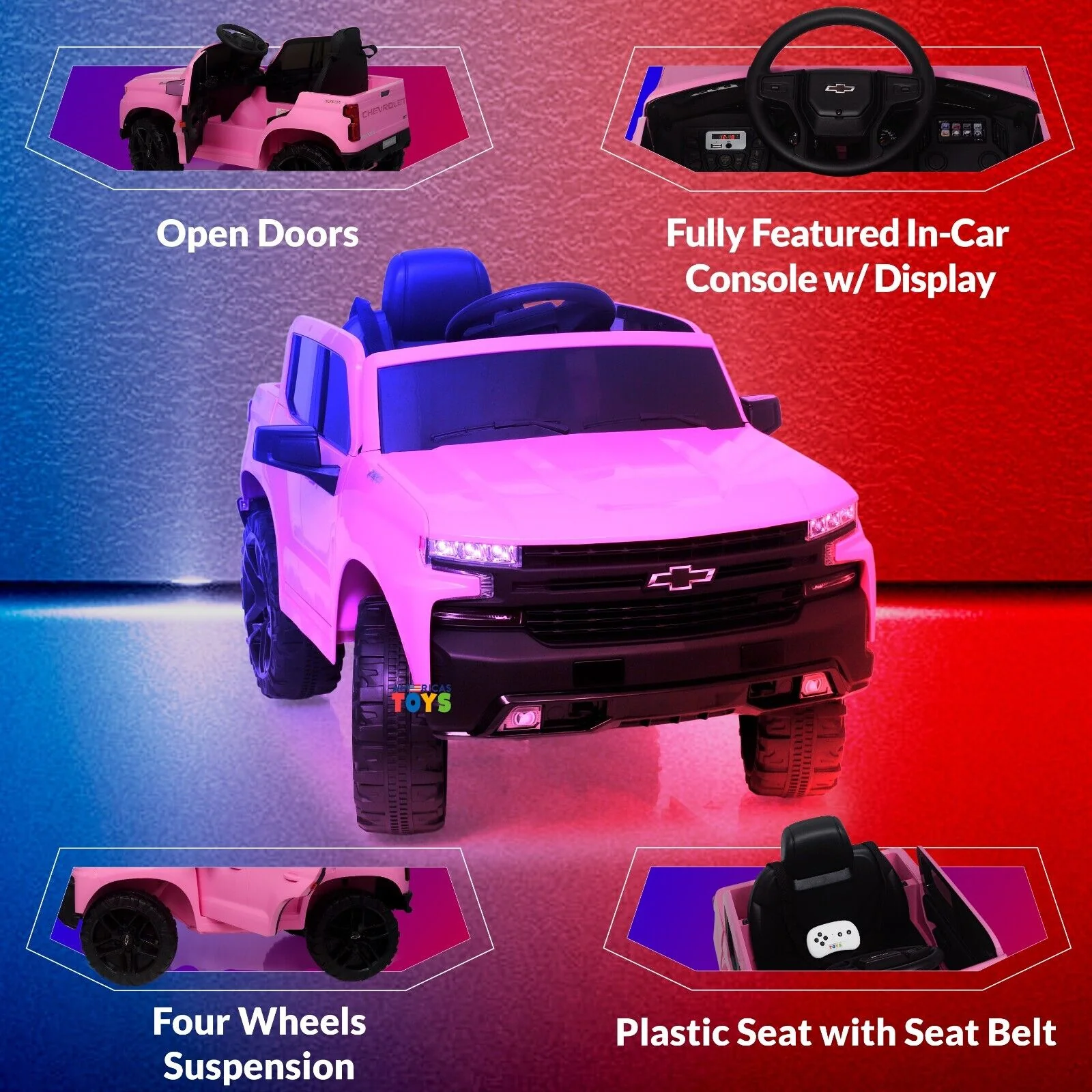 Chevrolet 12V R/C Truck with Suspension Wheels - Available in Multiple Colors - Image 20