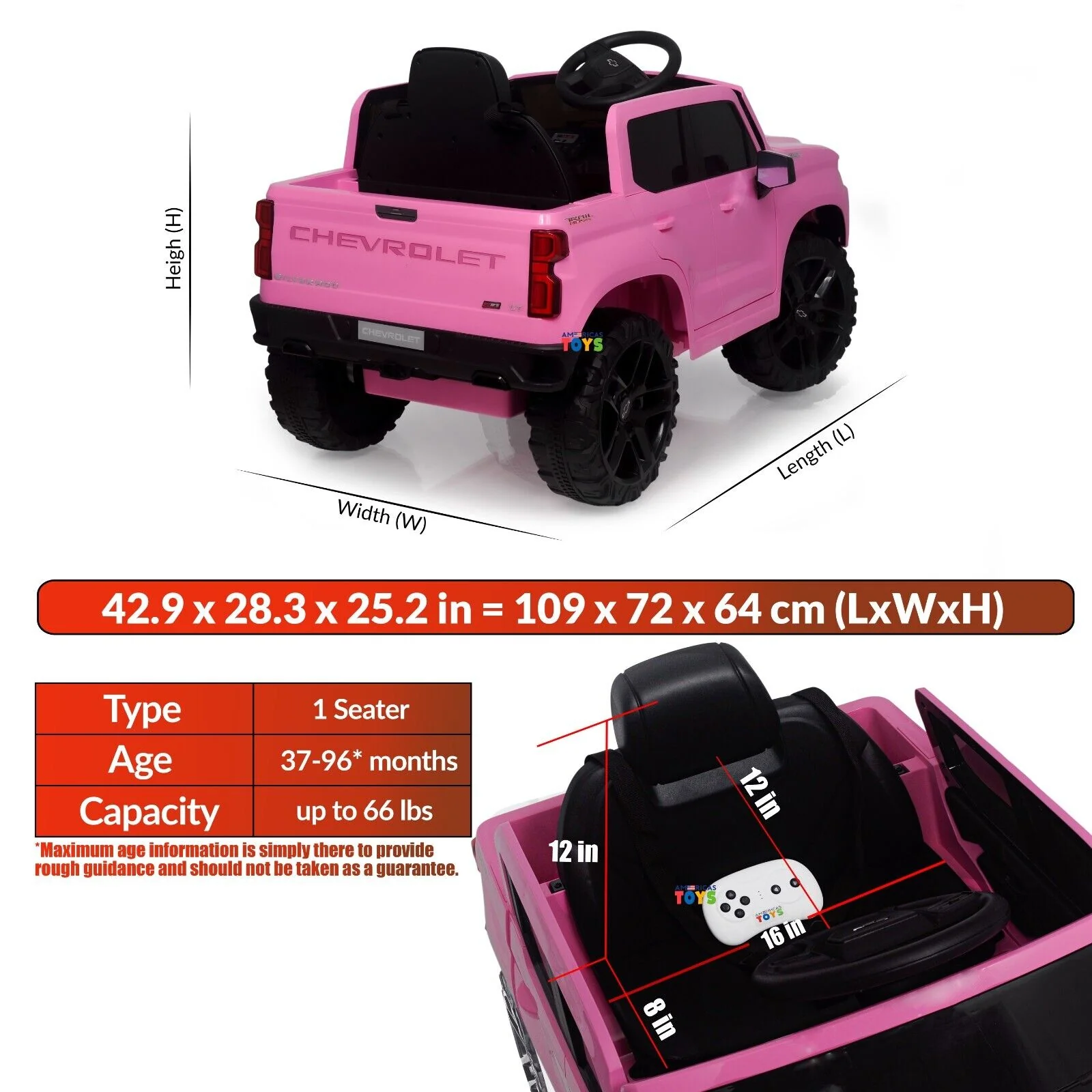 Chevrolet 12V R/C Truck with Suspension Wheels - Available in Multiple Colors - Image 23