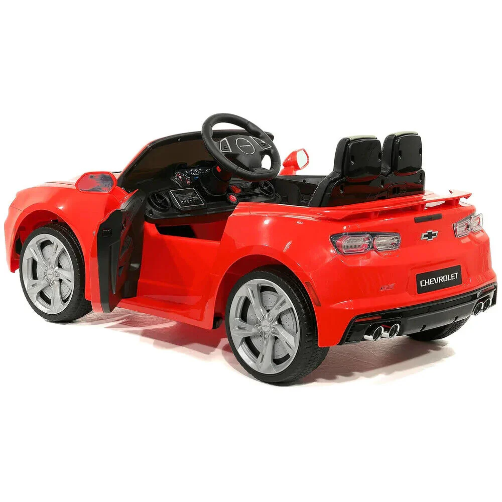 Chevrolet Camaro SS 12V Ride-On Car for Girls with Rubber Tires, Doors, and 3 Speeds - Red - Image 3