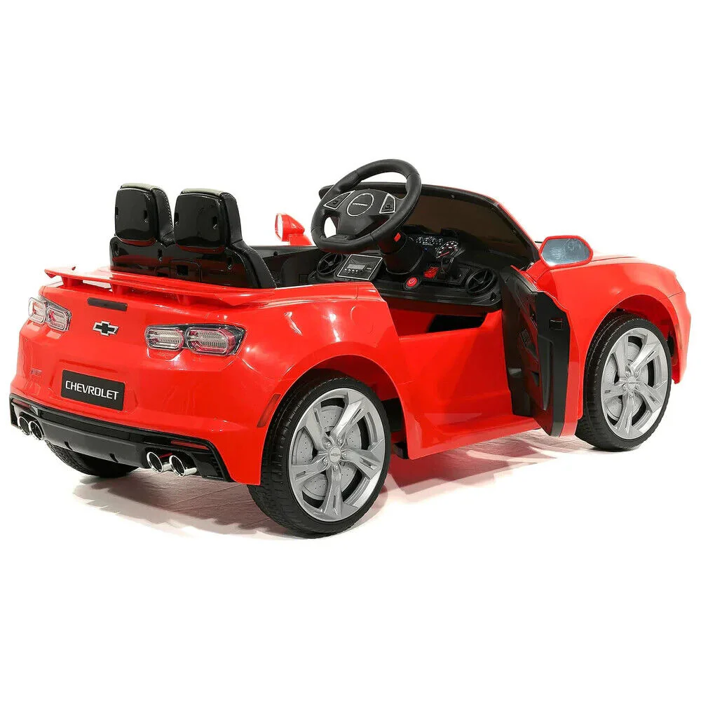 Chevrolet Camaro SS 12V Ride-On Car for Girls with Rubber Tires, Doors, and 3 Speeds - Red - Image 5
