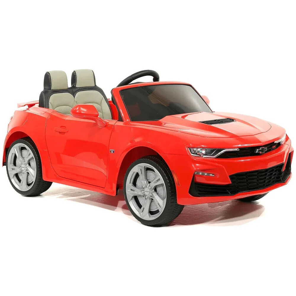 Chevrolet Camaro SS 12V Ride-On Car for Girls with Rubber Tires, Doors, and 3 Speeds - Red - Image 6