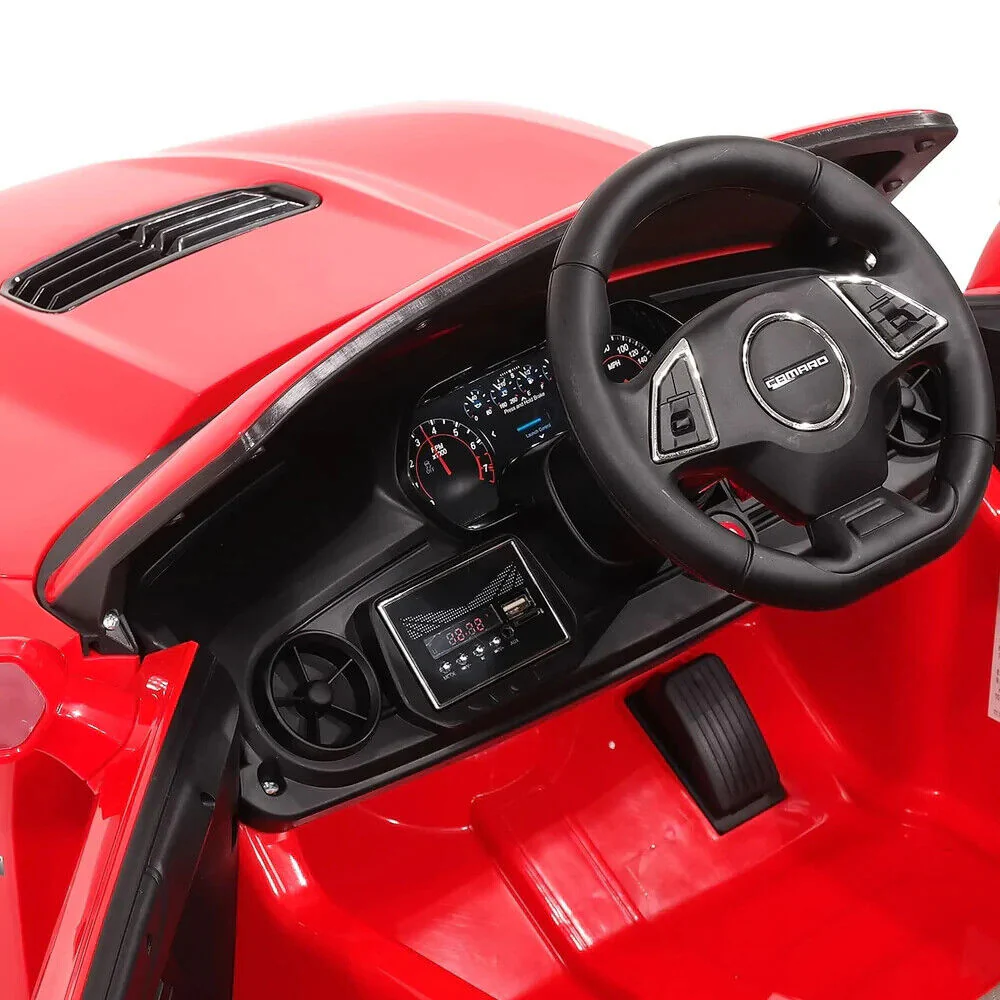 Chevrolet Camaro SS 12V Ride-On Car for Girls with Rubber Tires, Doors, and 3 Speeds - Red - Image 8