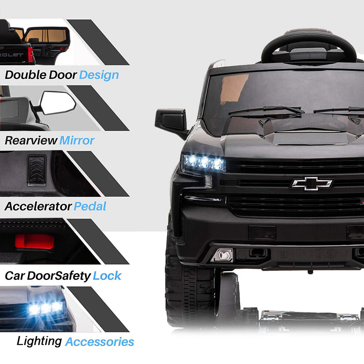 Chevrolet Silverado 12V Kids Electric Ride On Car with Remote Control - Image 6