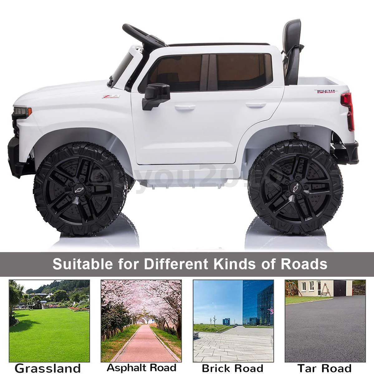 Chevrolet Silverado 12V Kids Ride-On Car with Music, LED Lights, and Remote Control - Image 6