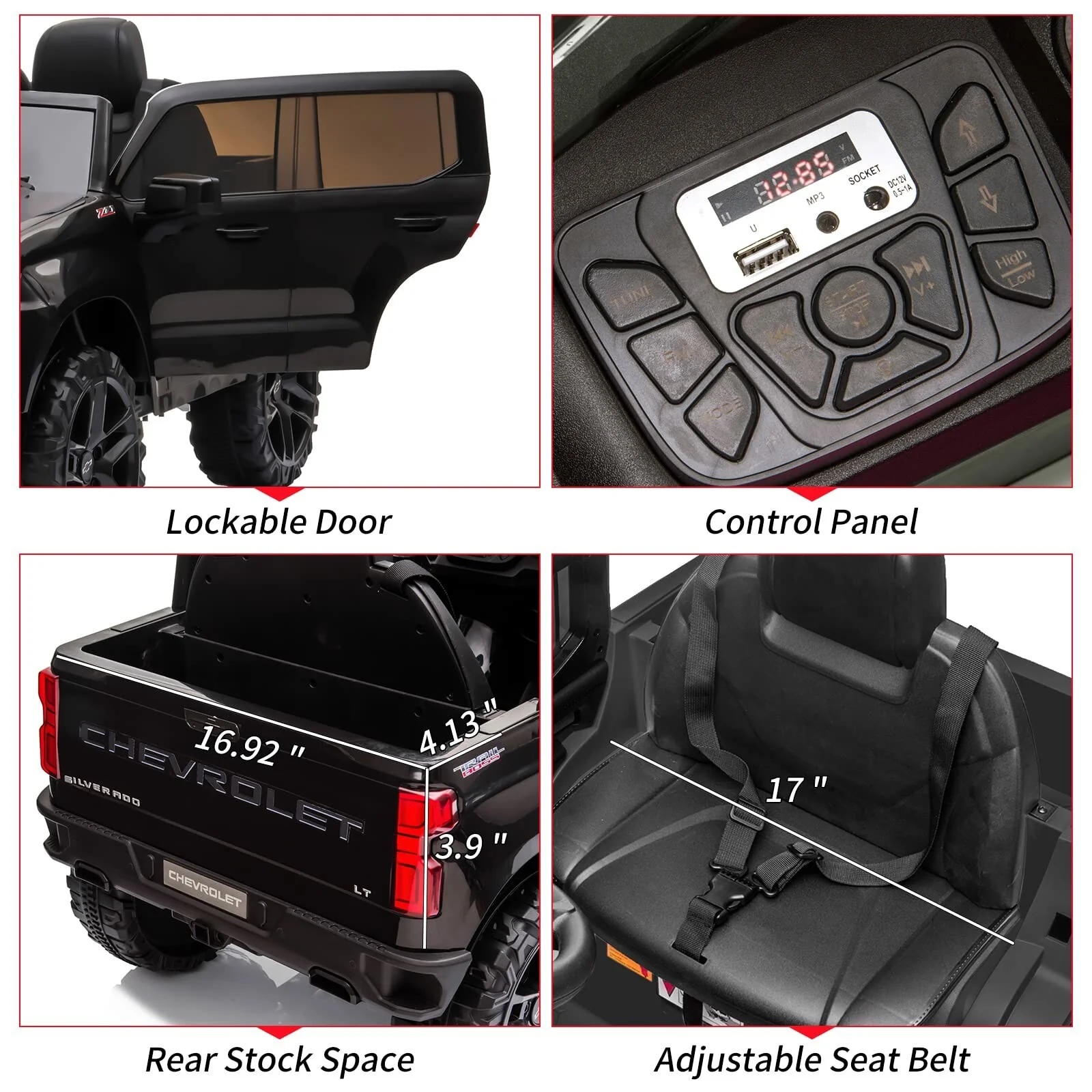 Chevrolet Silverado 12V Electric Ride-On Truck for Kids - Image 16