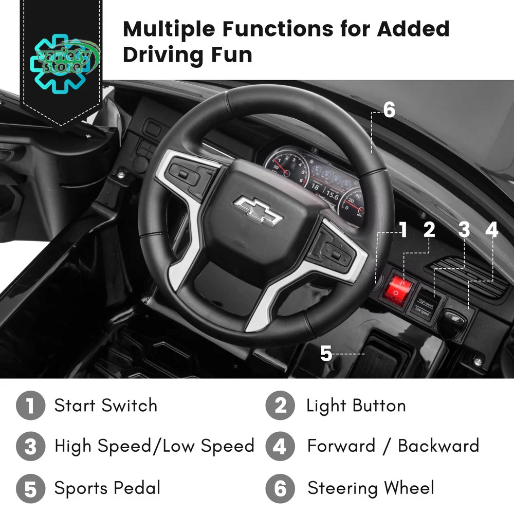 Chevrolet Tahoe 12V Ride on Car for Kids with Remote Control - 4-in-1 Versatile Toy - Image 6
