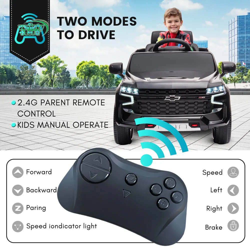 Chevrolet Tahoe 12V Ride on Car for Kids with Remote Control - 4-in-1 Versatile Toy - Image 7