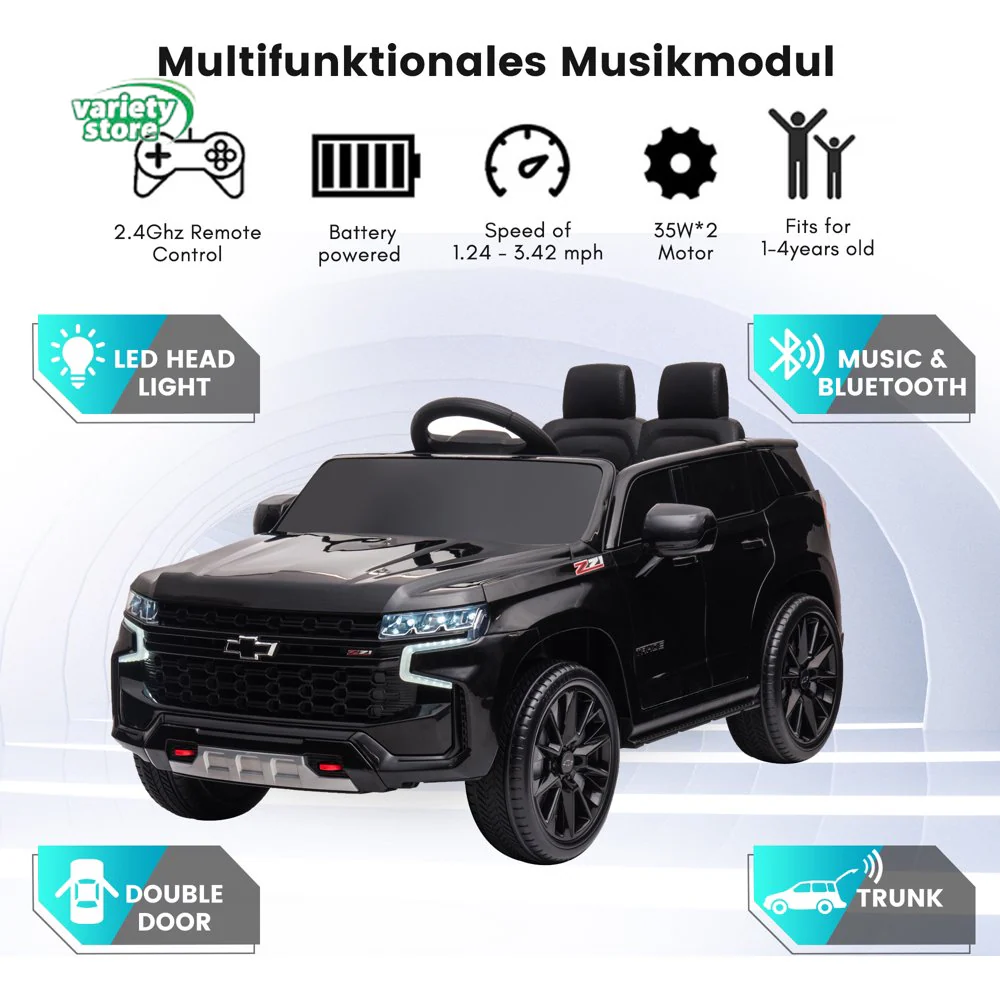 Chevrolet Tahoe 12V Ride on Car for Kids with Remote Control - 4-in-1 Versatile Toy - Image 8