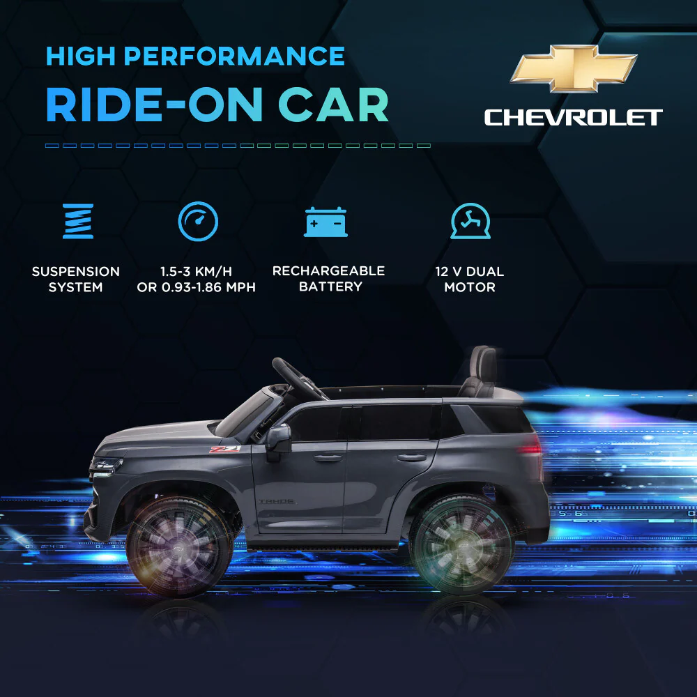 Licensed Chevrolet Tahoe 12V Battery-Powered Electric Ride-On Car for Kids - Image 6