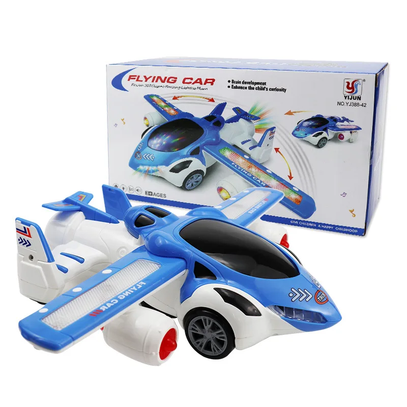 360° Rotating Blue Police Electric Toy Car with Cool Lights and Sounds - Image 2