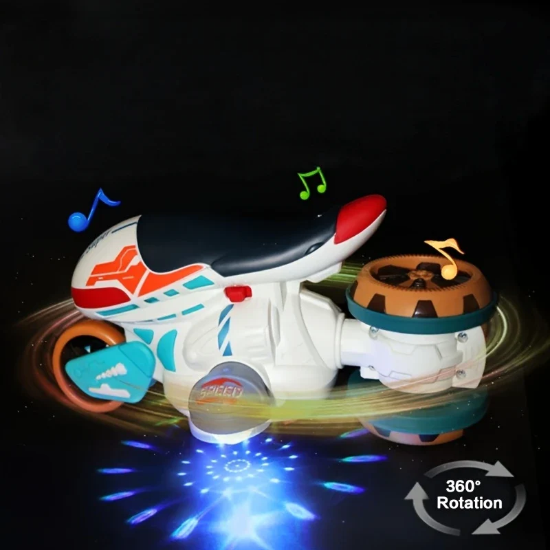 360° Rotating Blue Police Electric Toy Car with Cool Lights and Sounds - Image 3