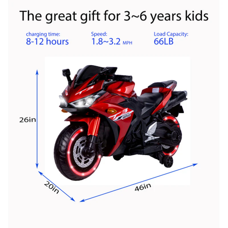 12V Kids Electric Ride-On Motorcycle Toy - Image 4