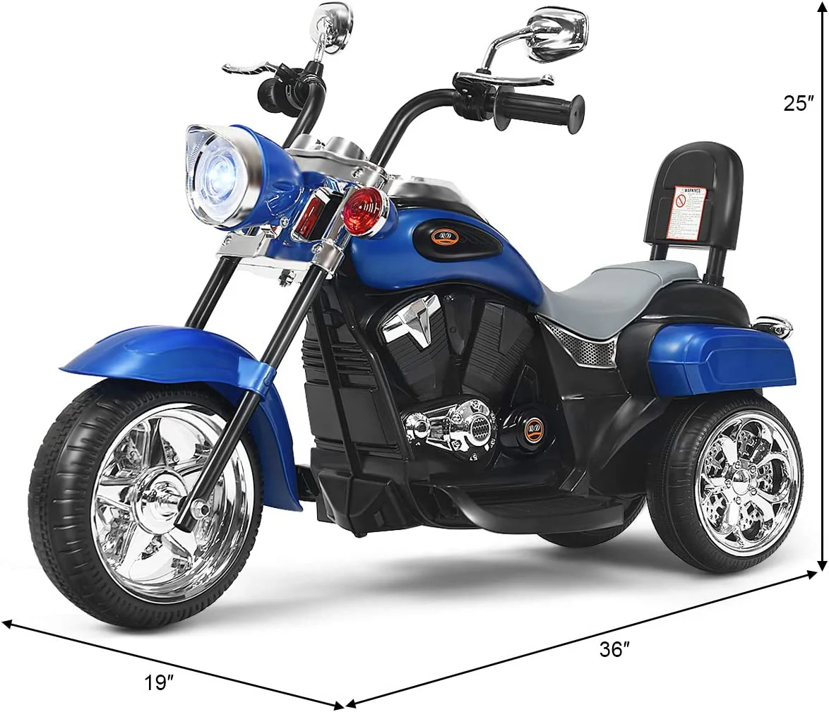 Chopper Style 3-Wheel Electric Motorcycle for Kids - Powered by 6V Battery - Image 10