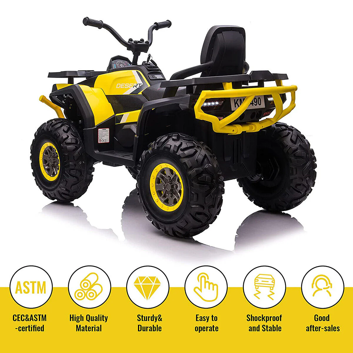 CLARFEY Electric Kids ATV Quad Car with MP3 Player and 4WD Motorized Drive - Image 8