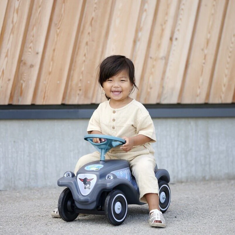 Classic Grey BIG Bobby Car with Horn - Eco-Friendly Ride-On Toy - Image 2