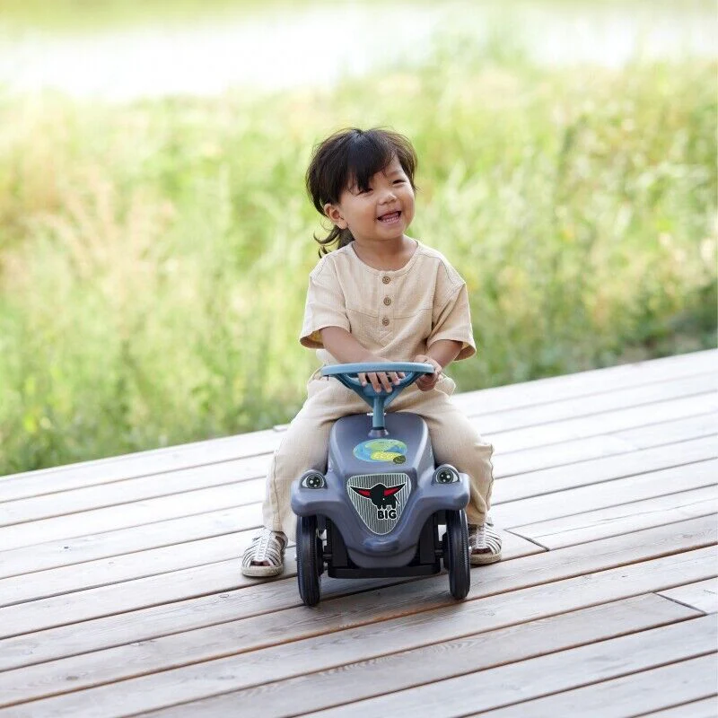 Classic Grey BIG Bobby Car with Horn - Eco-Friendly Ride-On Toy - Image 3