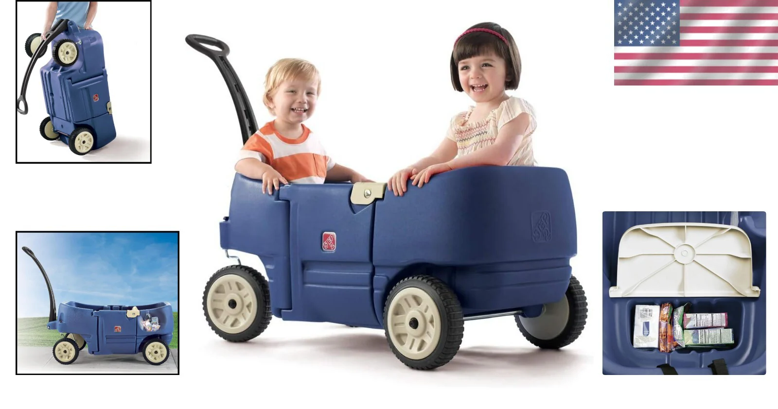 Comfortable Two-Seater Toddler Wagon with Storage and Stroller Alternative - Image 2