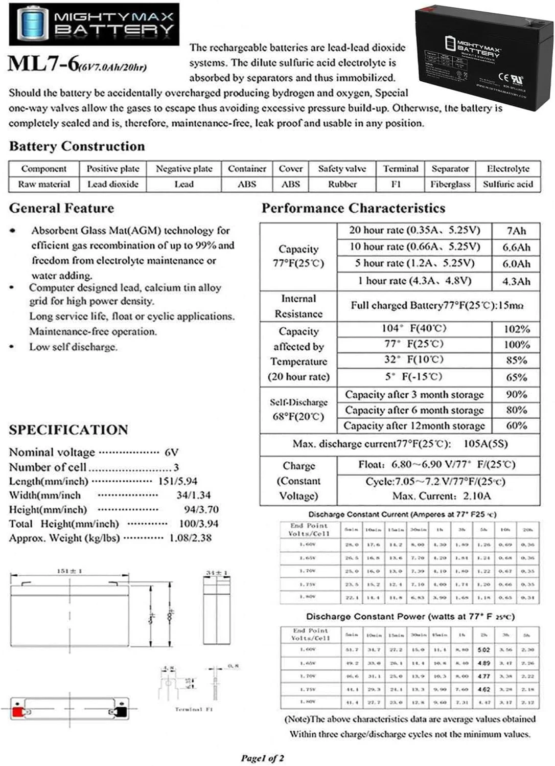 Compact 6V 7AH Shock-Resistant Battery for Children’s Ride-On Vehicles - Image 8