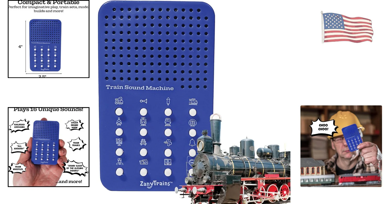 Train Sound Machine with 16 Effects - Ready to Play with Included Batteries - Image 2