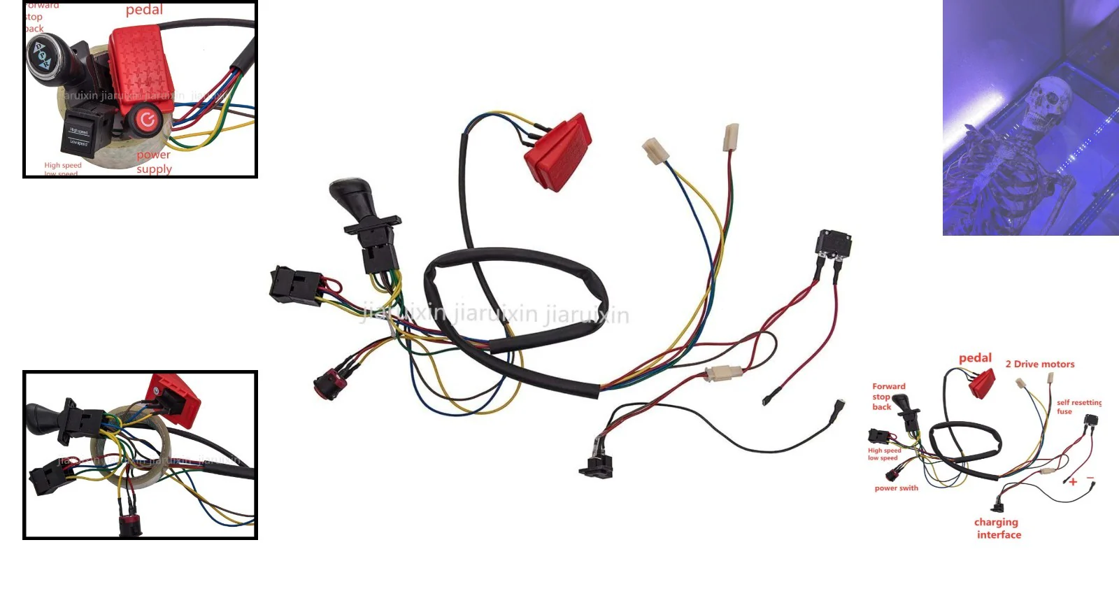 Electric Ride-On Car DIY Accessory Set with Wires and Switch Included - Image 2