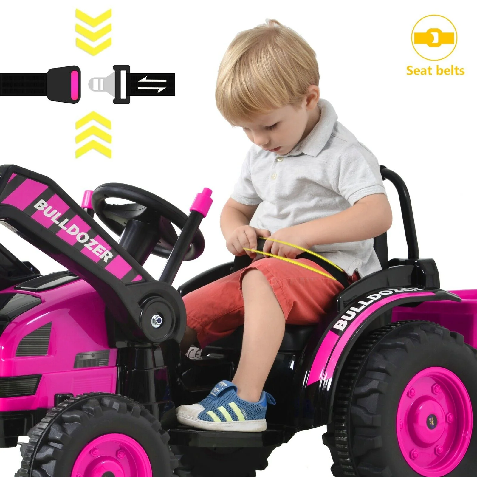 Construction Bulldozer Ride-On Toy for Toddlers - Fun and Durable Ride-On Car - Image 5